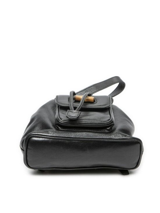 Gucci Mini Bamboo Backpack Black Greinca Lambskin Leather